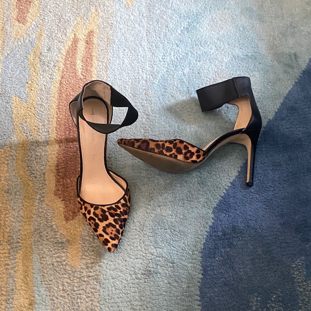 Banana Republic Animal Print and Black Heels